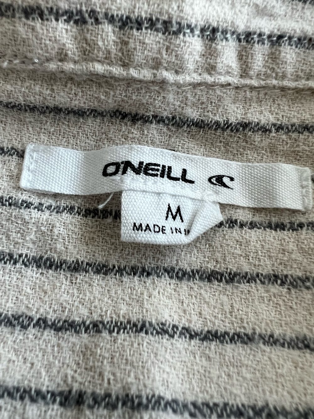🌊O’Neill Women’s Long Sleeve Collared Button Down Shirt New Medium Gray Striped - Picture 10 of 11
